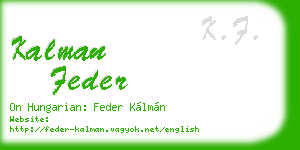 kalman feder business card